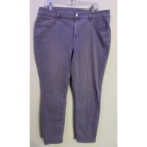 NWT White House Black Market High Rise Sculpt Skinny Ankle Jeans Size 16 Purple
